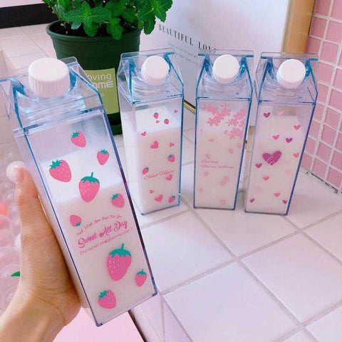Creative Cute Plastic Clear Milk Bottle