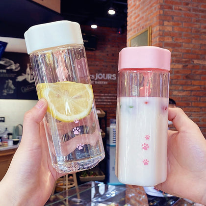 New Lovely Milk/Water Bottle Transparent Plastic Milk Drinking