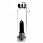 Natural Quartz Gemstone Glass Water Bottle